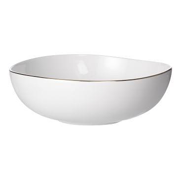Organic Rimmed Dinnerware, Bowl, Set of 4, Gold Rim
