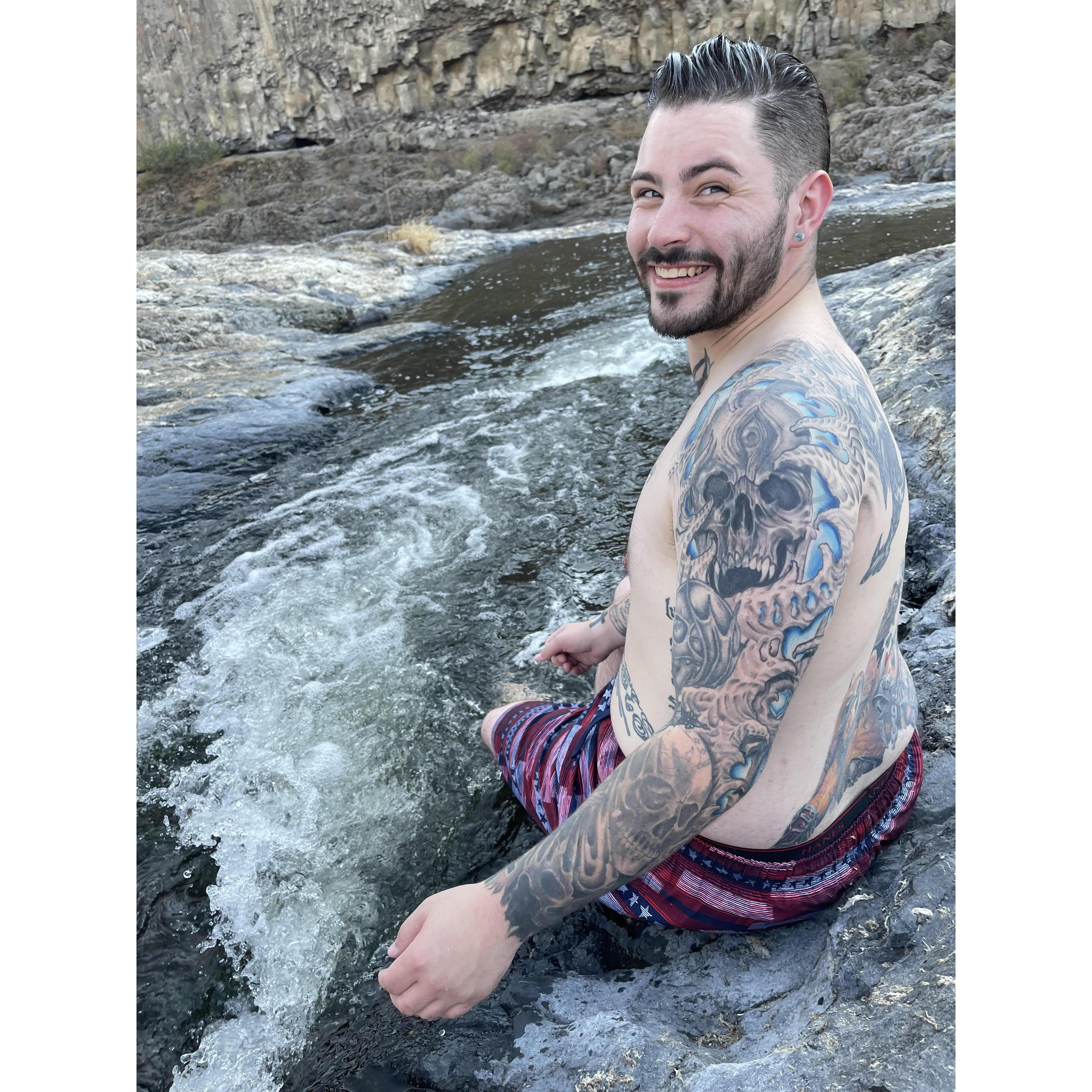 Palouse Falls, right before he proposed!