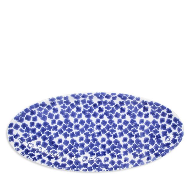 VIETRI Santorini Flower Narrow Oval Platter