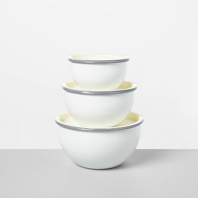 3pk Enamel Gray Rim Serve Bowls - Hearth & Hand™ with Magnolia