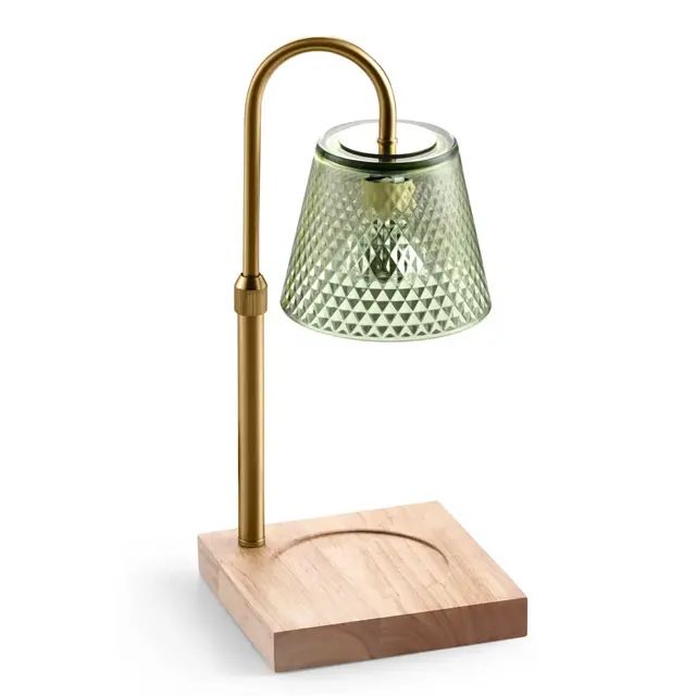 Fortune Candy Flameless Fragrant Candle Melter, Adjustment Knob, Dimmer & Timer, Wooden Base