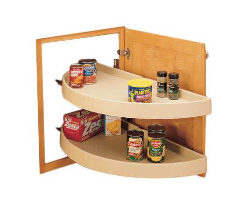 Rev-A-Shelf 33 in Polymer Half Moon Susans 2-Tier, White