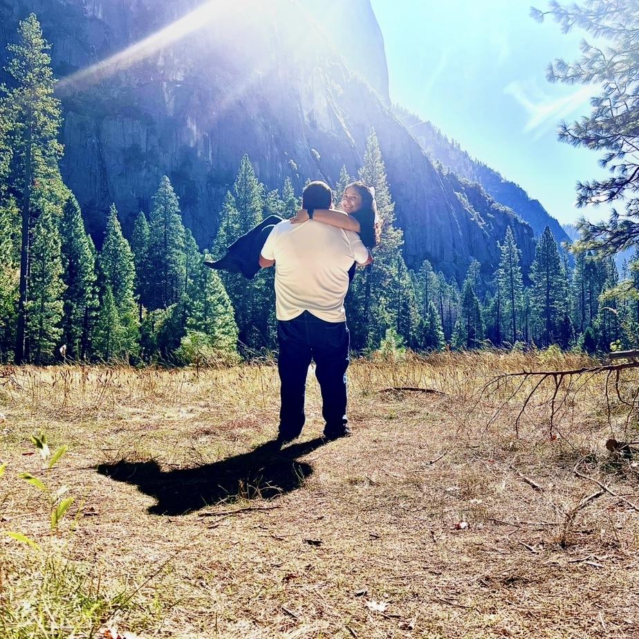 Our version of engagement photos…this shot was his idea