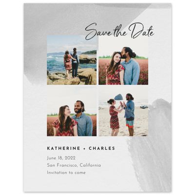 Smoky Grey Wedding Digital Save the Date - Riverside Photo