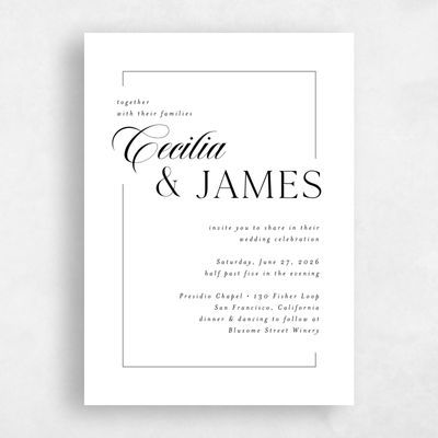 Multi-Colored Wedding Invitation - Carulas Portrait