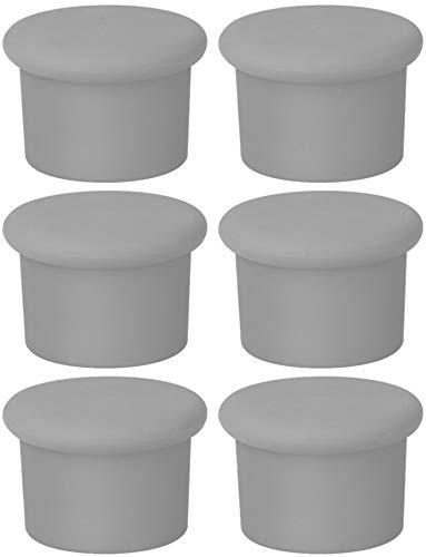 Silicone Wine Stoppers – Replace a cork – Airtight seal on Wine Bottles – Reusable Beer Bottle Cover – Wine Bottle Stopper – Wine Saver – Wine Gifts – Easy to clean! (6 Pack, Grey)