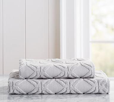 Blakely Sculpted Hydrocotton Bath Towel, Gray Mist