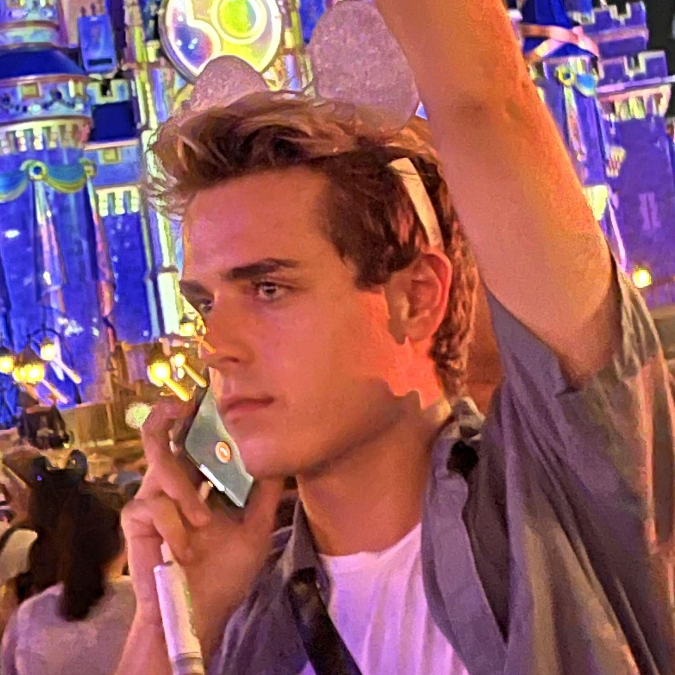 Our favorite person at Disney. He was trying to get his friends to see him. We loved the absolute Disney spirit radiating from his eyes...his friends never found him