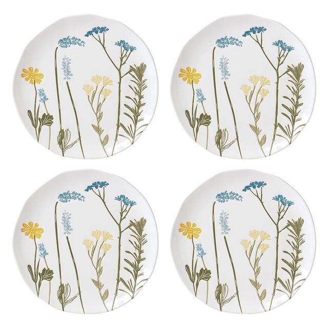 Lenox Wildflowers Accent Plates, Set of 4, 4 Count, White