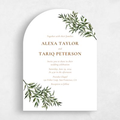 White Arch Wedding Invitation - Keely Classic