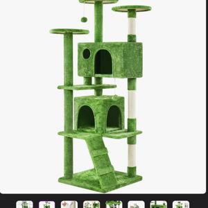 Suzette 70" Multilevel Indoor Cat Tree Tower for Small Medium Cats - Green