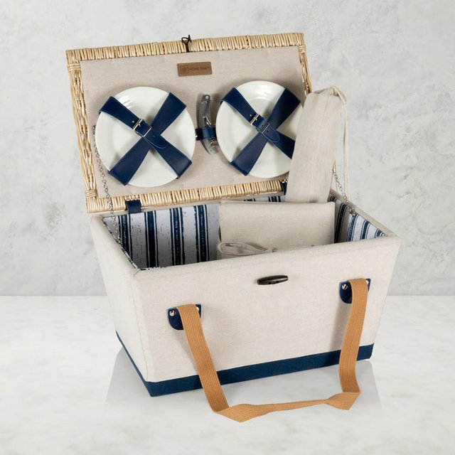 Boardwalk Picnic Basket for 4, Beige