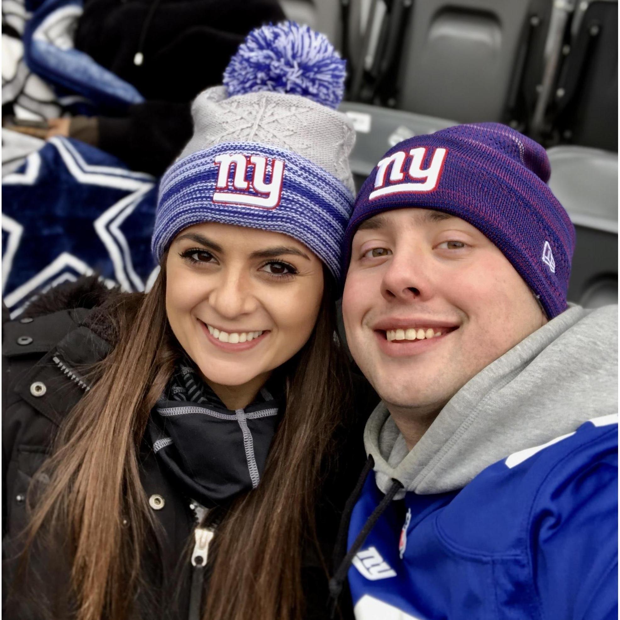 I surprised Tyler with Giants / Cowboys tickets for Christmas. this was our first ever NFL football game we ever attended.