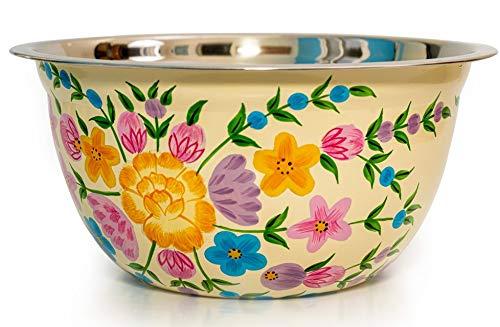 Hand Painted Fruit bowl and Salad bowl - Decorative Bowl Design by Indian Artisans for Dough bowl or Bread bowl