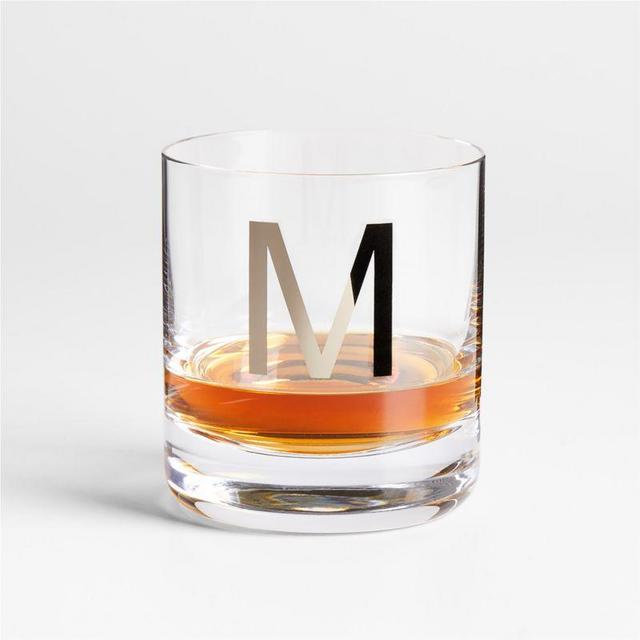 "M" Monogrammed Double Old-Fashioned Glass