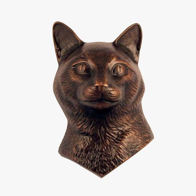 Cat Door Knocker, Bronze