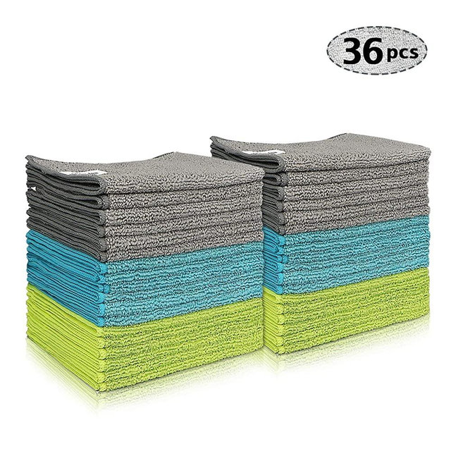 AIDEA Microfiber Cleaning Cloths Softer Highly Absorbent, Lint Free Streak Free for House, Kitchen, Car, Window Gifts (12in.x 16in.)—36PK