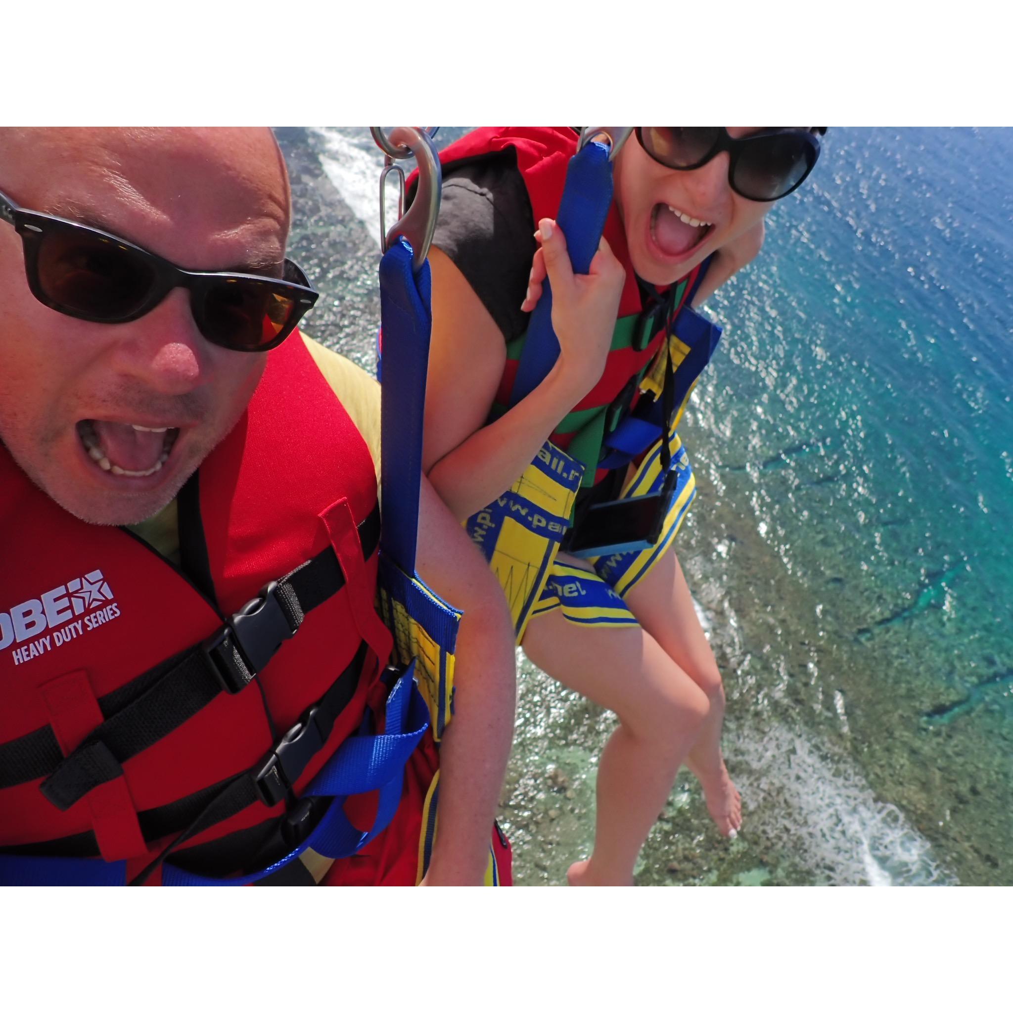 Dorron convinced Jordy to try parasailing even with her fear of heights!