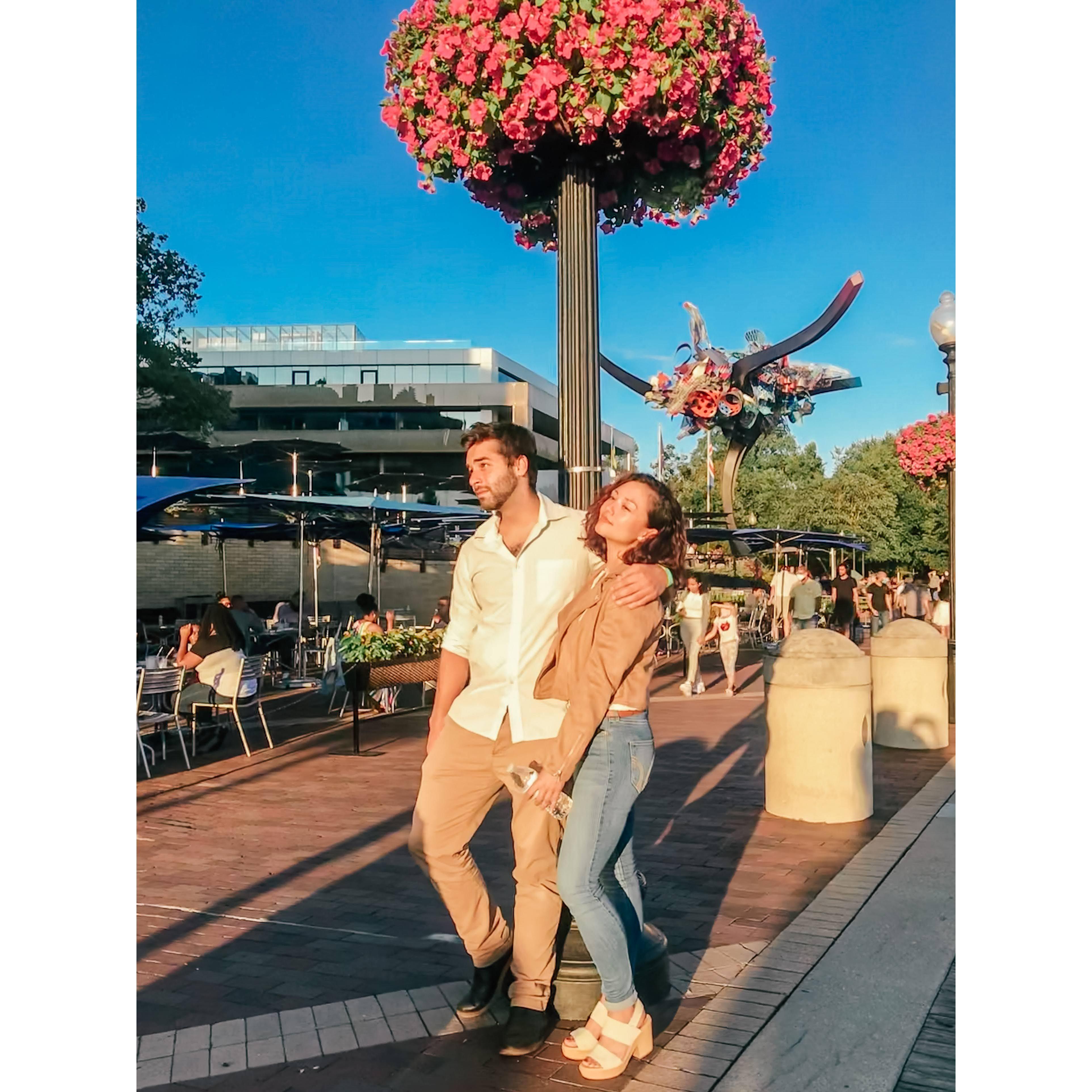 We danced in Georgetown to practice social dancing and ended up starting our dating relationship that night.