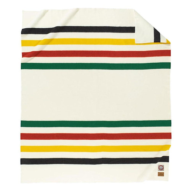 Pendleton National Park Blanket King 108" x 90" - 100% Wool, Soft and Durable Throw for Home & Outdoor Adventures, Iconic Park Stripes Collectible Keepsake - Glacier