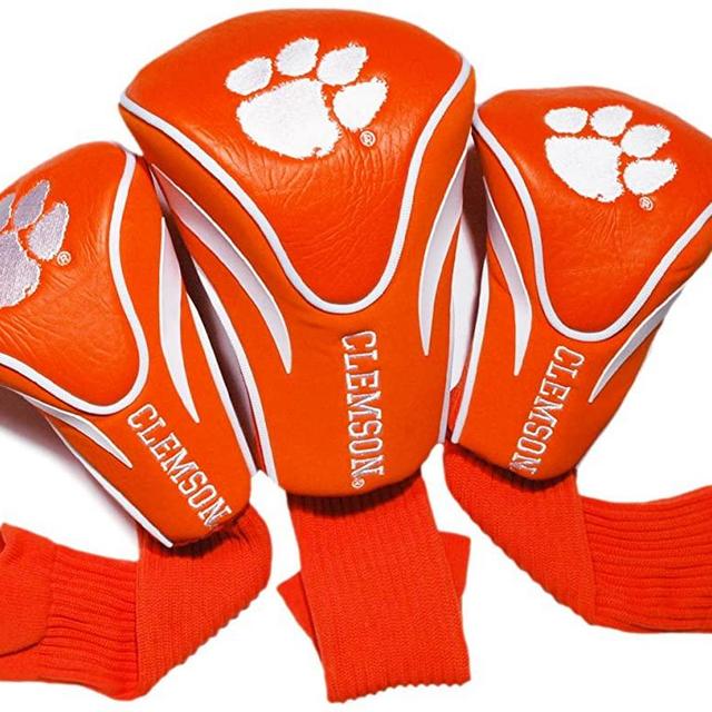 Team Golf NCAA Contour Golf Club Headcovers (3 Count), Numbered 1, 3, & X, Fits Oversized Drivers, Utility, Rescue & Fairway Clubs, Velour lined for Extra Club Protection
