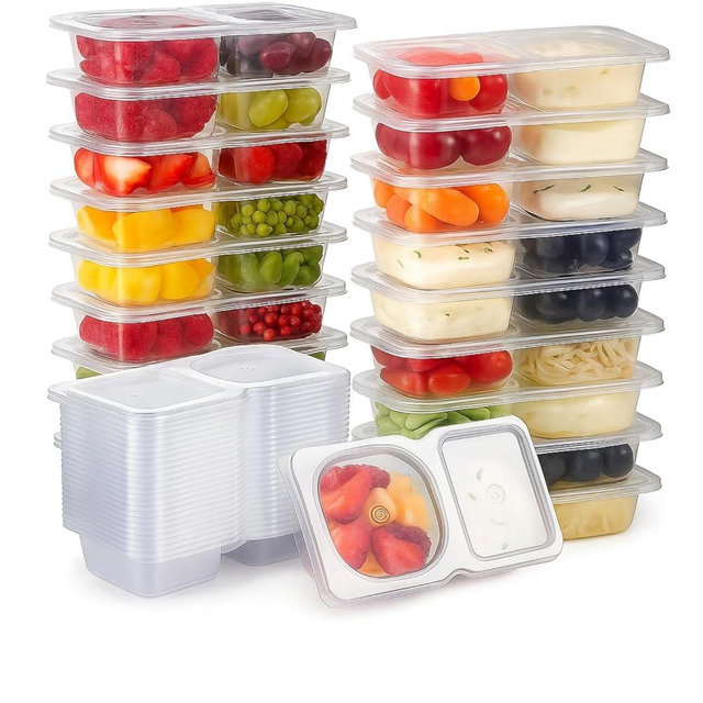 blacksof 20 Pack Reusable Snack Containers with Lids – Snack Tray & Portion Control Containers, Lunch Accessories for Kids, Fruit Containers for Lunch Box, Perfect for School Lunch & Meal Prep