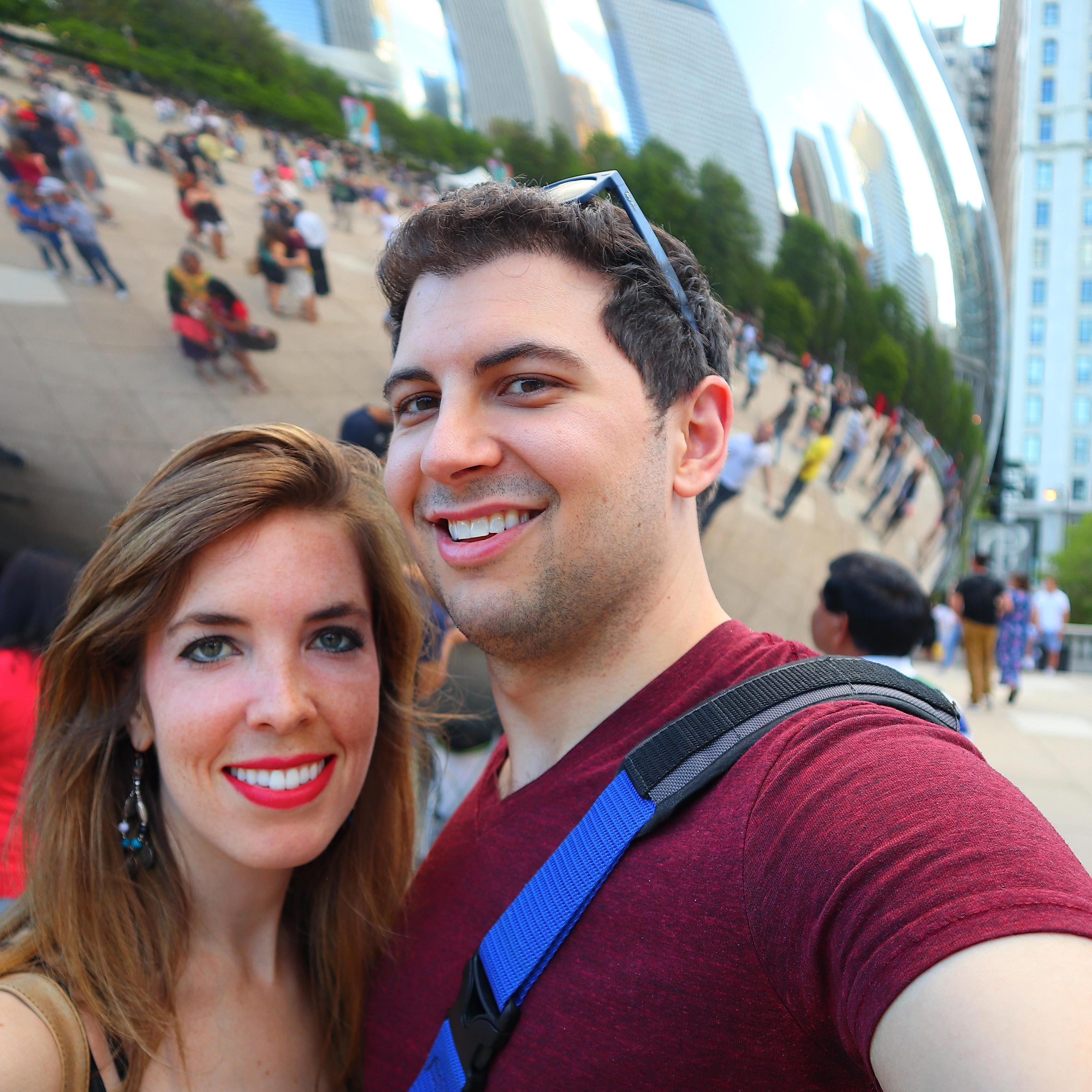 Our first trip to Chicago! Checking out Cloud Gate, aka The Bean. (May 25, 2019)