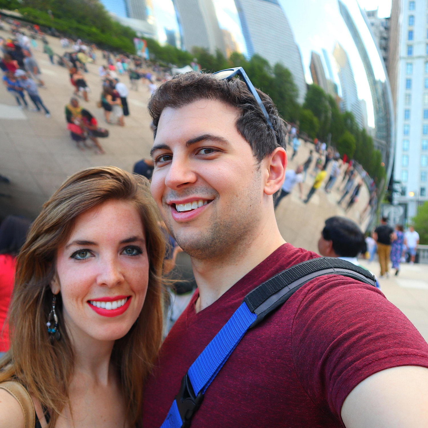 Our first trip to Chicago! Checking out Cloud Gate, aka The Bean. (May 25, 2019)