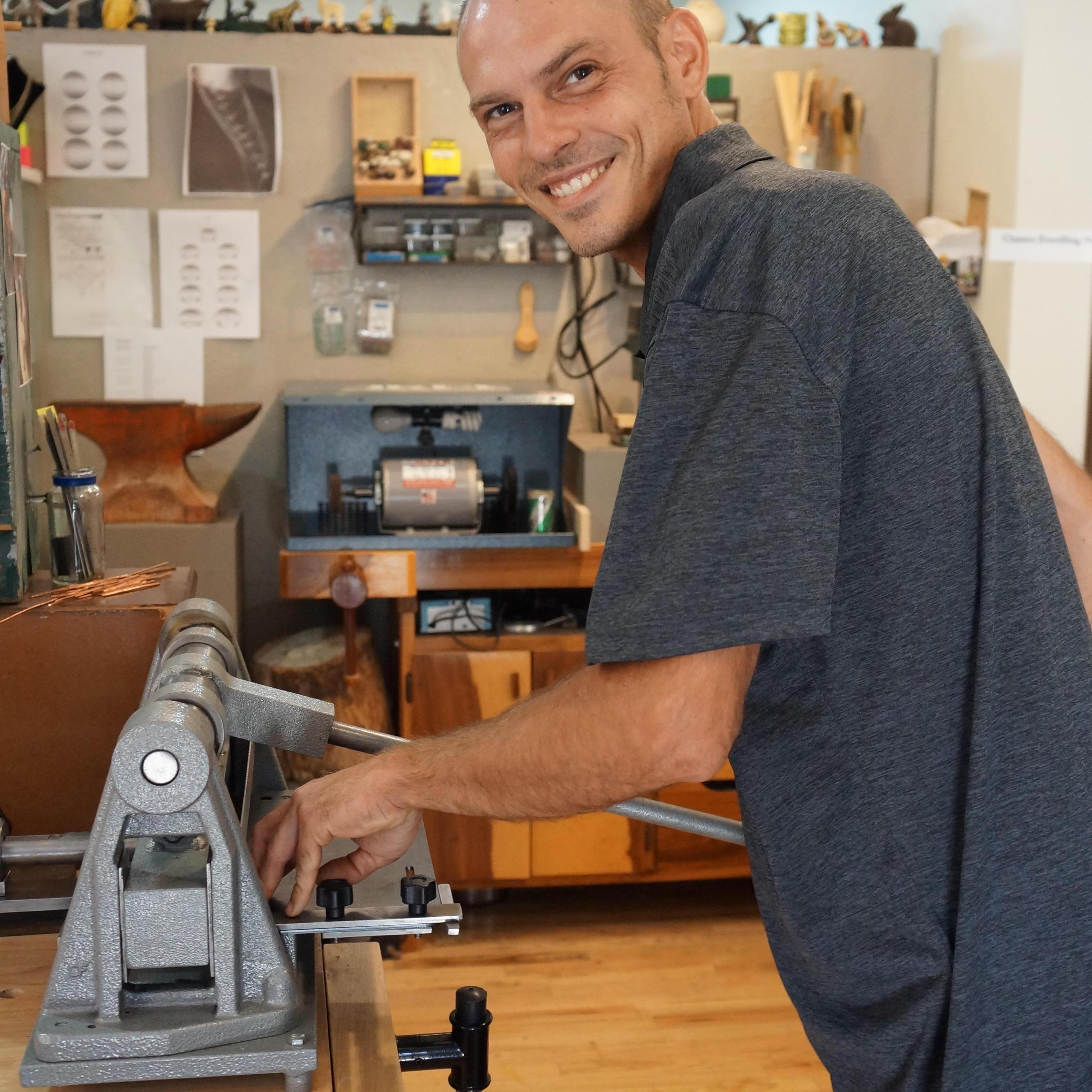 Cutting the bands...shoutout to JoEllen who stumbled upon Blink Gallery and suggested this experience, love you!