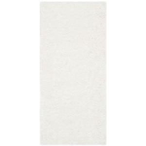 California Shag White 2 ft. x 5 ft. Runner Rug