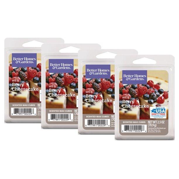 Wild Berry Cheesecake Scented Wax Melts, Better Homes & Gardens, 2.5 oz (4-pack)