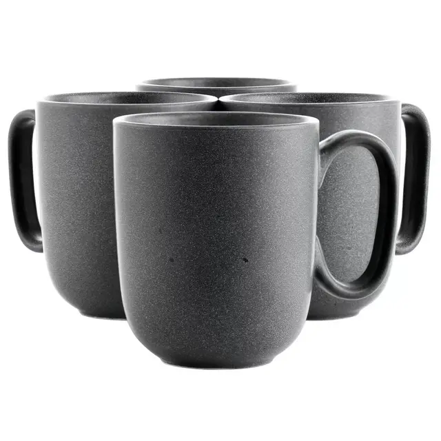 Gibson Our Table Landon 4 Piece 15 Ounce Round Stoneware Mug Set in Truffle