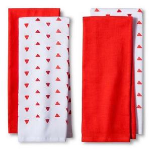 4pk Red&nbspShapes&nbspKitchen Towel  - Room Essentials™