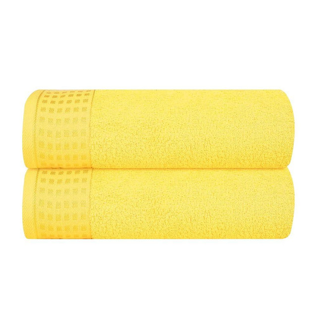 GLAMBURG 100% Cotton 2 Pack Oversized Bath Towel Set 28x55 Inches, Ultra Soft Highly Absorbant Compact Quickdry & Lightweight Large Bath Towels, Ideal for Gym Travel Camp Pool - Lime Yellow