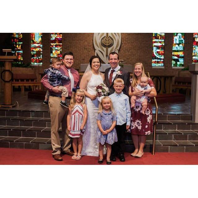 With Joel's youngest sister and family: Mikaela, JD, Zeke, Zalea, Esme, Enzo, Zavier