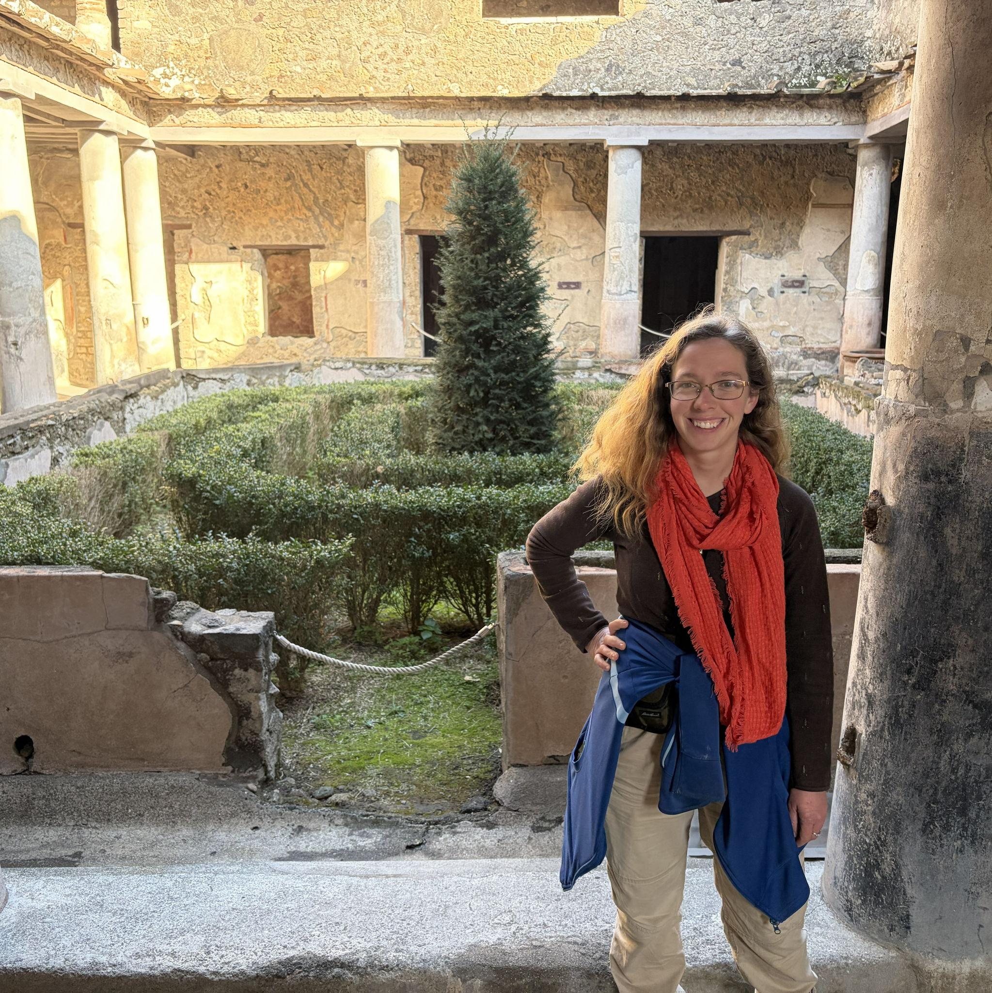 Well preserved inner countryard of a house in Pompeii