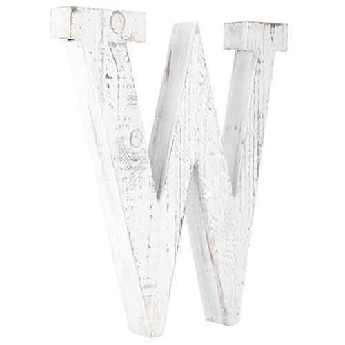 Distressed White Alphabet Wall Décor/Free Standing Monogram Letter W