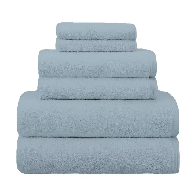 Haven™ 6-Piece Organic Cotton Terry Bath Towel Set in Celestial Blue