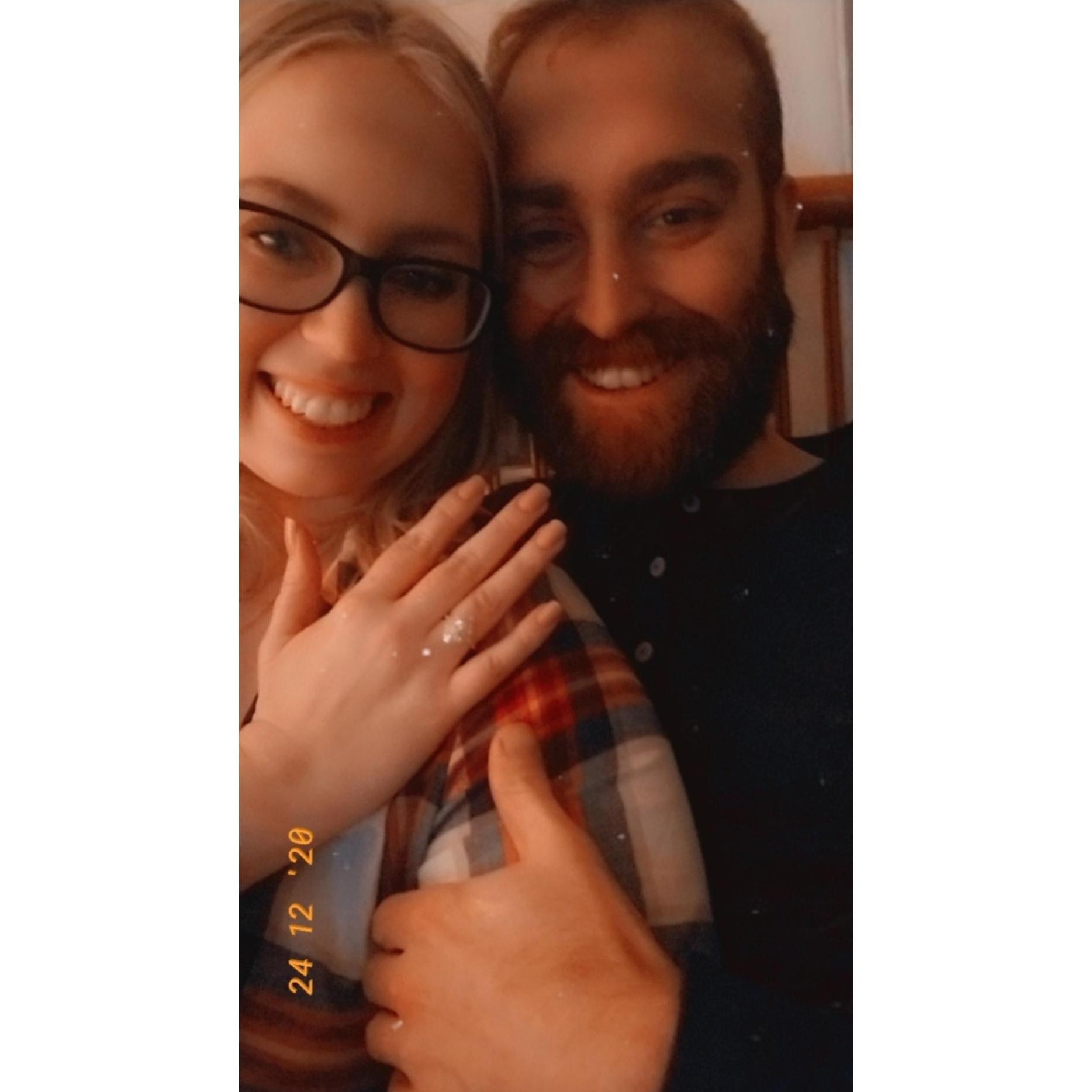 This is the night we got engaged, Christmas Eve last year.