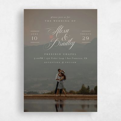 Classic Greige, Beige Wedding Invitation - Loren Photo