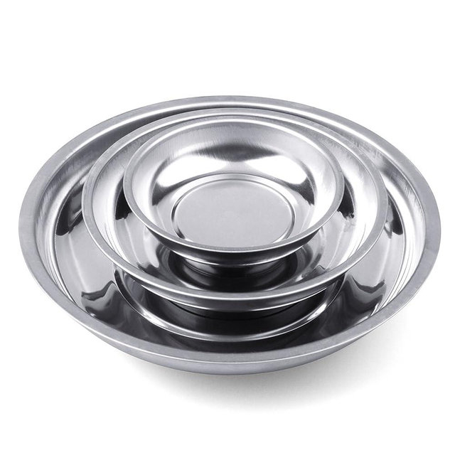 HORUSDY Magnetic Tray | 3-Piece | Round Magnetic Parts Tray | 3 Inch 4 Inch 6 Inch Magnetic Tray for Mechanic's | Stainless Steel