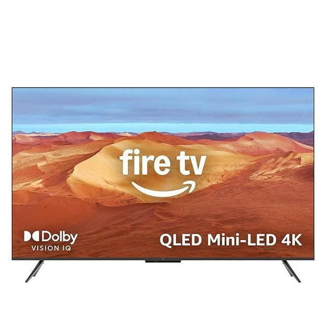 Amazon Fire TV 85" Omni Mini-LED Series, QLED 4K UHD smart TV, Dolby Vision IQ, 144hz gaming mode, Ambient Experience, hands-free with Alexa, 2024 release