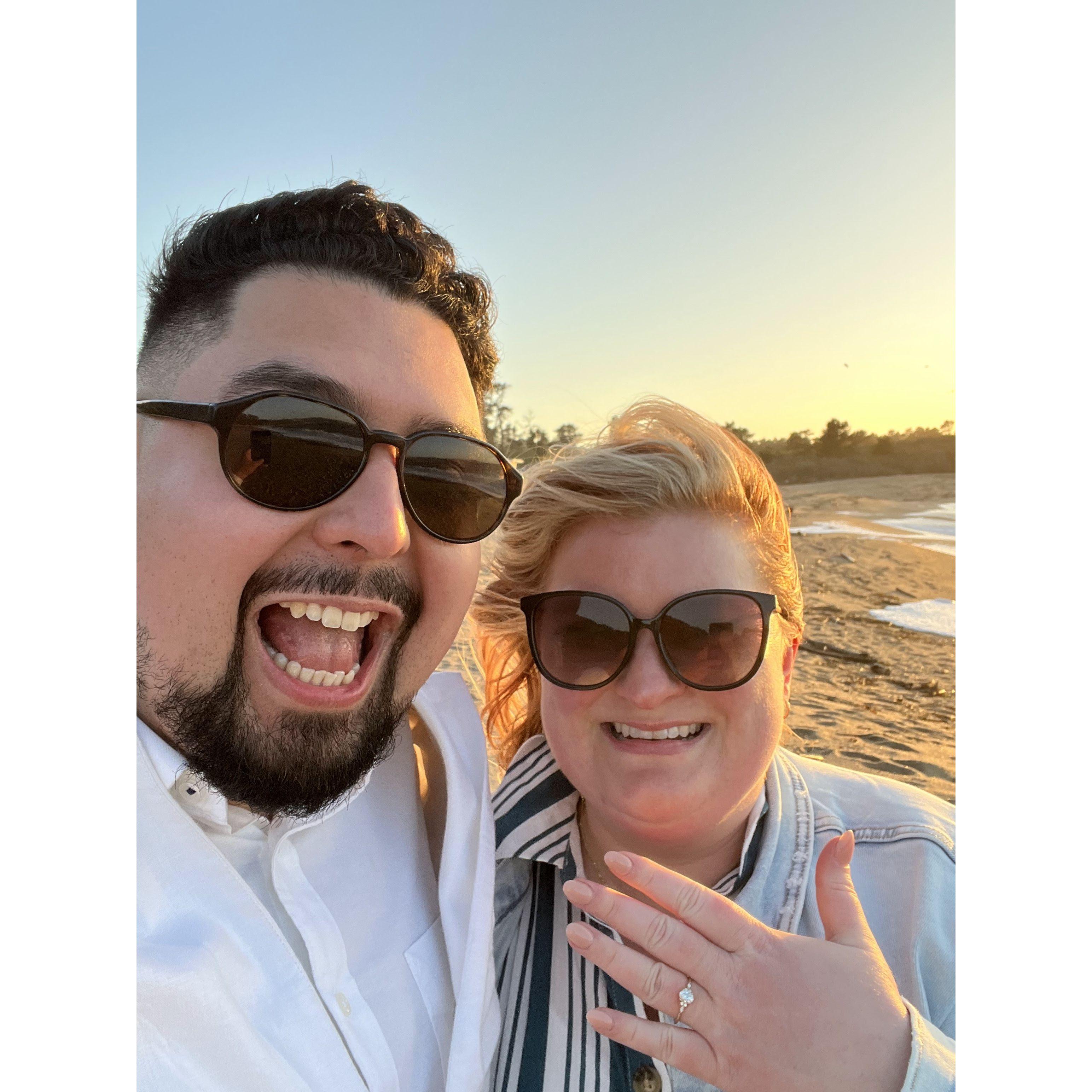 JB proposed on a beach at sunset <3