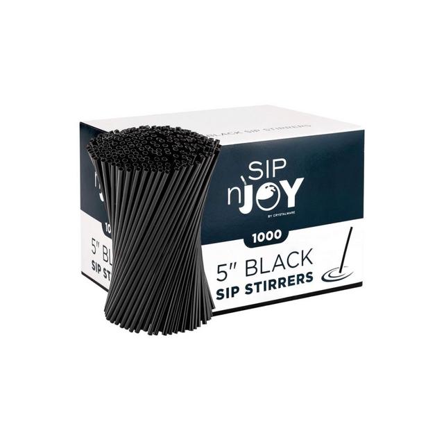 Coffee Stirrers Sticks, Disposable Plastic Drink Stirrer Sticks, 1000 Stirrers, Use It As A Coffee Straws Or A Cocktail Mixers (Black, 5-Inch (Pack of 1)