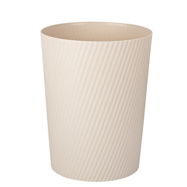 UUJOLY Small Trash Can Wastebasket Garbage Can Container Bins for Bathrooms, Laundry Room, Kitchens, Offices, Kids Rooms, Dorms (Beige)