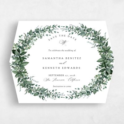 White Diamond Wedding Save the Date - Elowen Landscape