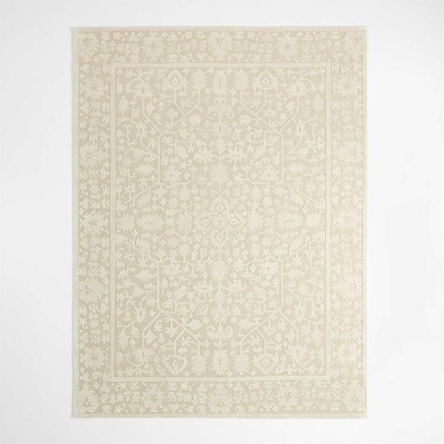 Avalon Wool Hand-Knotted Taupe Area Rug 6'x9'