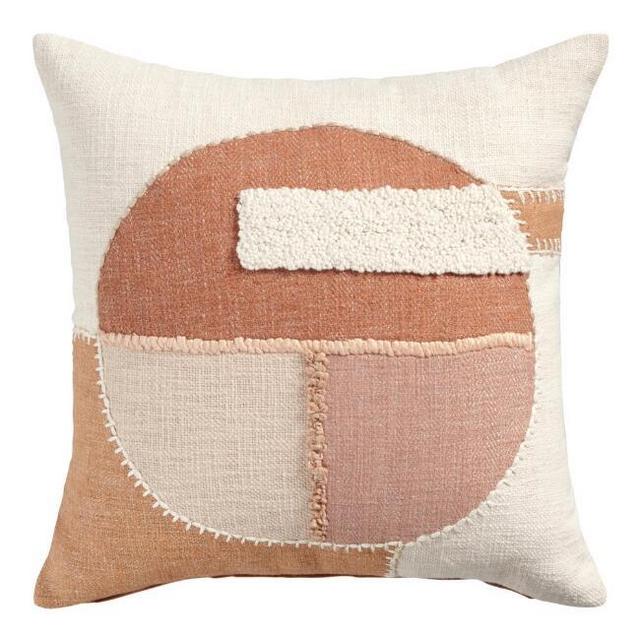 Rust and Blush Geo Circle Throw Pillow