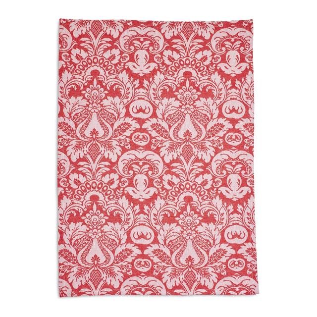 Coral Jacquard Damask Kitchen Towel