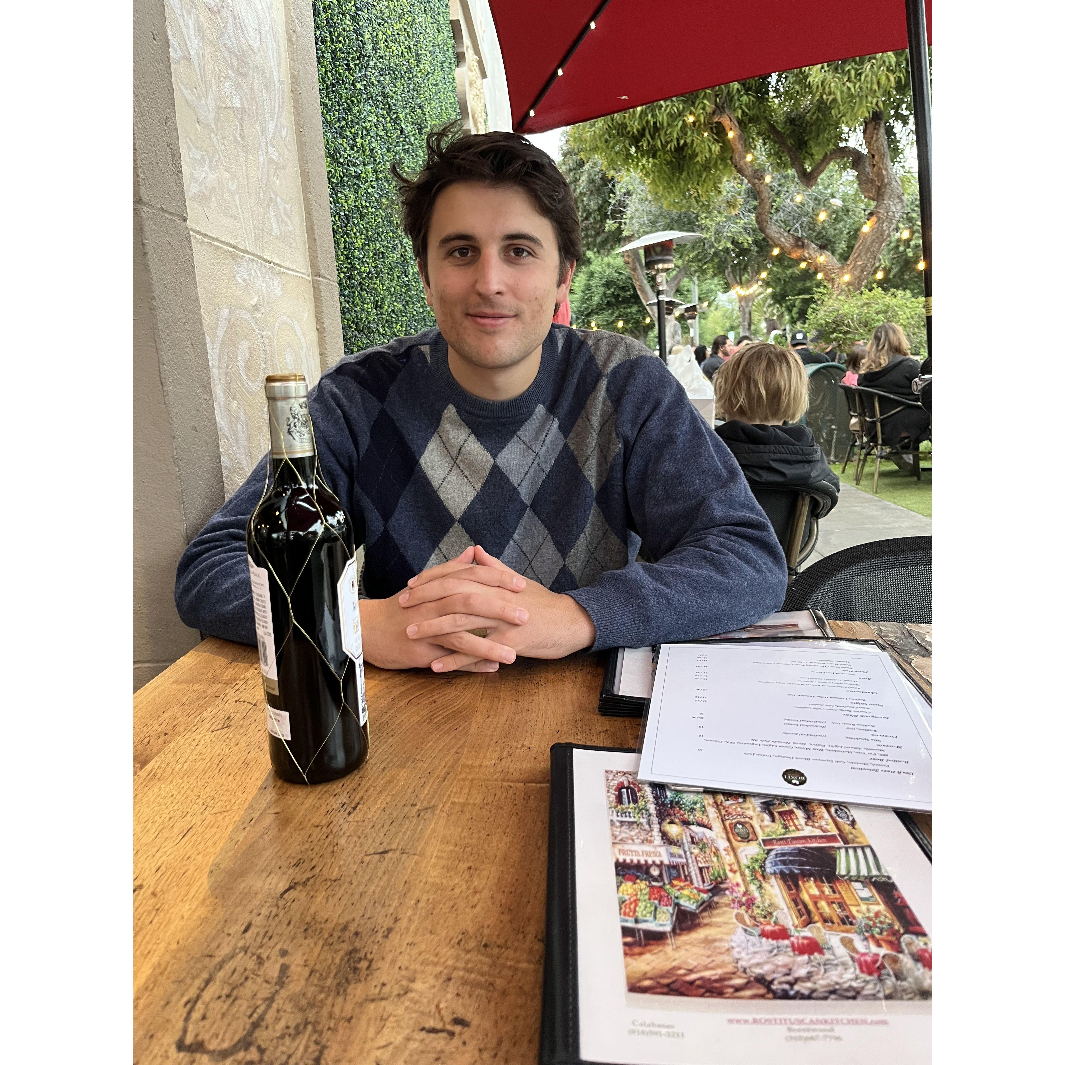 Julia and Sebastian love nothing more than a date night. Particularly at Rosti. Particularly with a bottle of red.